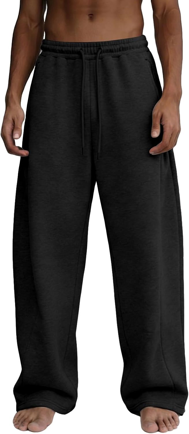 Men’s Heavyweight Fleece Baggy Sweatpants With Pockets