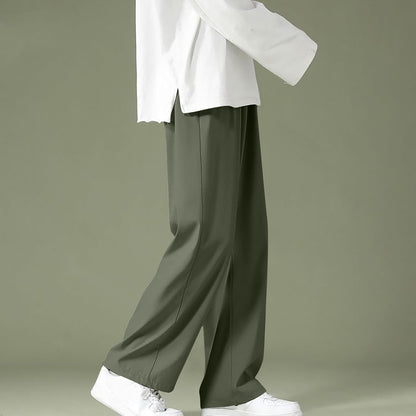 Men's Lightweight Wide Leg Pants Elastic Waist