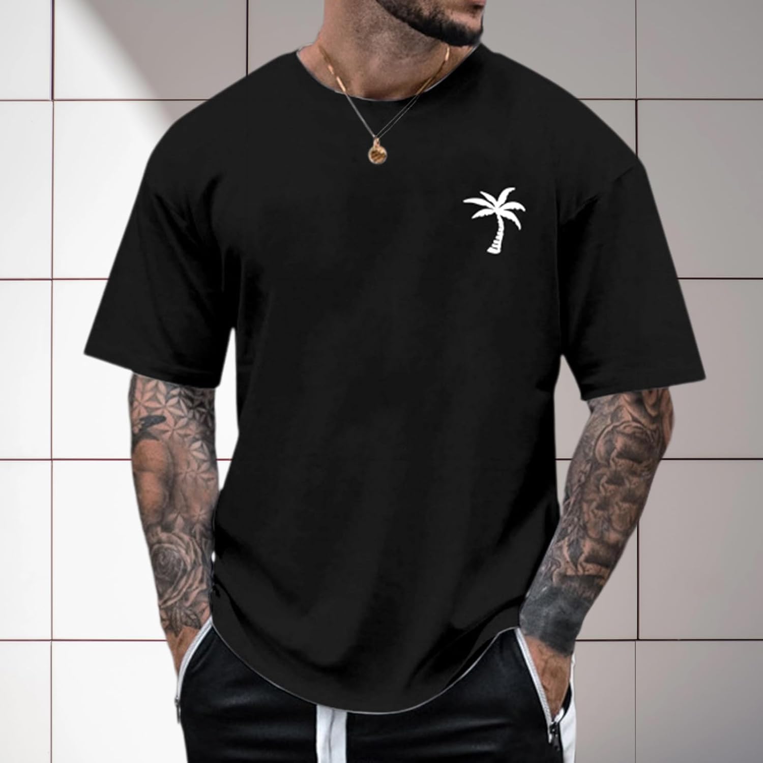 Men’s Quick-Dry Athletic T-Shirt Casual Crew Neck